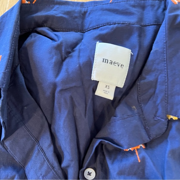 MAEVE BY ANTHROPOLOGIE Women's Sleeveless Mini Shirt Dress Size XS In Blue - Picture 6 of 11